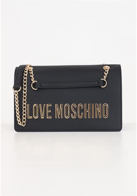 Black women's bag Bold Love with golden lettering shoulder bag LOVE MOSCHINO | JC4192PP1IKD0000